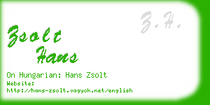 zsolt hans business card